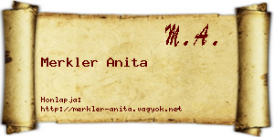 Merkler Anita névjegykártya